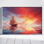 Авторский постер парусник