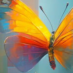 Авторский постер Бабочка на цветке — изображение 3