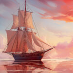 Авторский постер парусник — изображение 4